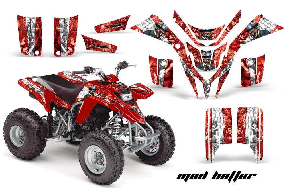 Yamaha Blaster Graphics Kit MadHatter RedWhitestripe